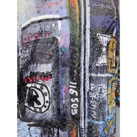 Shana Crushed Right To Education Tunic Women's Size M Purple Travel Art To Wear - Picture 11 of 13